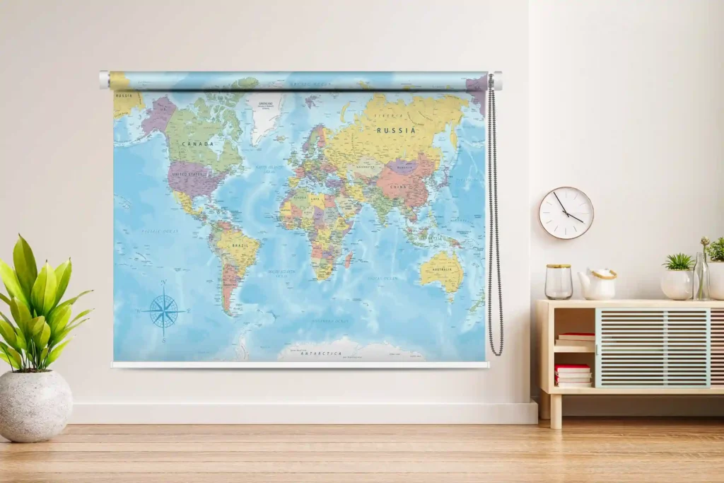 roller blinds with educational prints